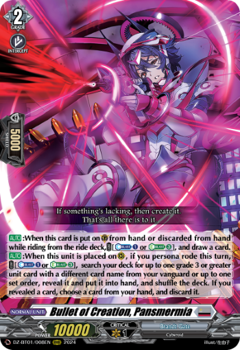 (008) Cardfight Vanguard Fated Clash Single: Bullet of Creation, Pansmermia [D-Format] (V.1 - Triple Rare)  Triple Rare