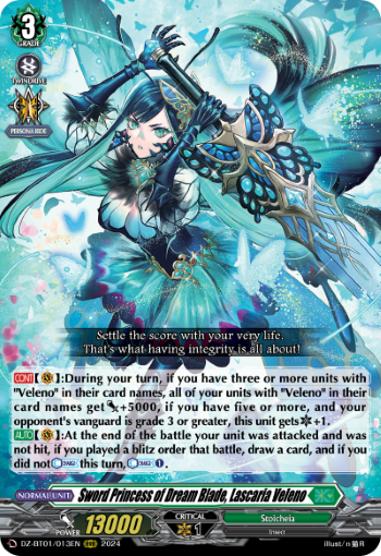 (013) Cardfight Vanguard Fated Clash Single: Sword Princess of Dream Blade, Lascaria Veleno [D-Format] (V.1 - Triple Rare)  Triple Rare