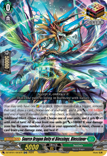 (023) Cardfight Vanguard Fated Clash Single: Source Dragon Deity of Blessings, Blessfavor [D Format]  Over RR