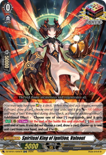 (025) Cardfight Vanguard Fated Clash Single: Spiritual King of Ignition, Valnout [D-Format]  Over RR