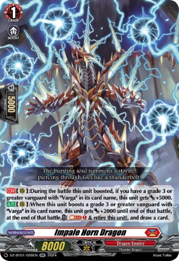 (028) Cardfight Vanguard Fated Clash Single: Impale Horn Dragon [D-Format] (V.1 - Double Rare)  Double Rare