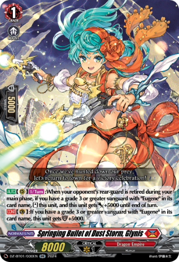 (030) Cardfight Vanguard Fated Clash Single: Springing Bullet of Dust Storm, Glynis [D-Format] (V.1 - Double Rare)  Double Rare