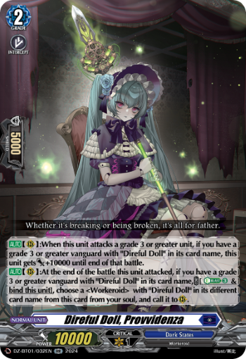 (032) Cardfight Vanguard Fated Clash Single: Direful Doll, Provvidenza [D-Format] (V.1 - Double Rare)  Double Rare