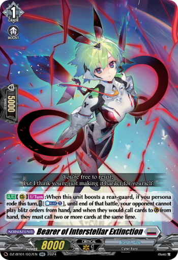 (037) Cardfight Vanguard Fated Clash Single: Bearer of Interstellar Extinction [D-Format] (V.1 - Double Rare)  Double Rare