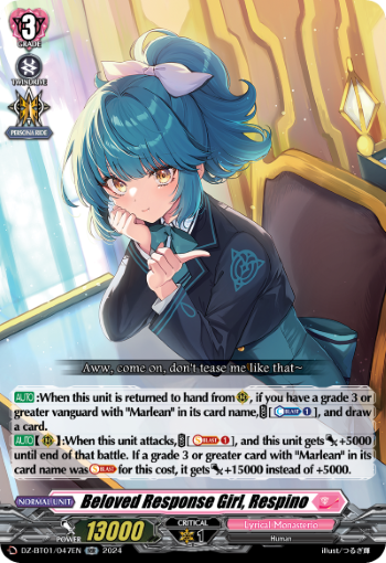 (047) Cardfight Vanguard Fated Clash Single: Beloved Response Girl, Respino [D-Format] (V.1 - Double Rare)  Double Rare