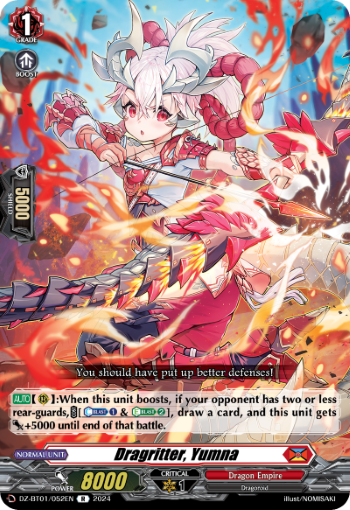 (052) Cardfight Vanguard Fated Clash Single: Dragritter, Yumna [D-Format] (V.1 - Rare)  Rare