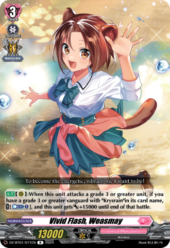 (071) Cardfight Vanguard Fated Clash Single: Vivid Flash, Weasmay [D-Format] (V.1 - Rare)  Rare