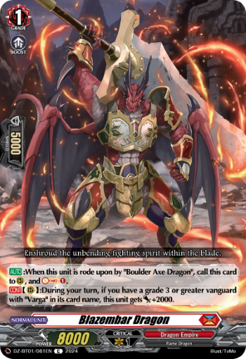 (081) Cardfight Vanguard Fated Clash Single: Blazembar Dragon [D-Format]  Common