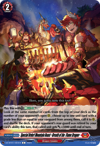 (084) Cardfight Vanguard Fated Clash Single: Special Order! Mountain Roast ~Breath of the Flame Dragon~ [D-Format]  Common