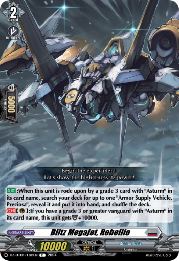 (102) Cardfight Vanguard Fated Clash Single: Blitz Megajet, Rebellio [D-Format]  Common