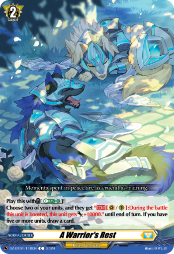 (118) Cardfight Vanguard Fated Clash Single: A Warrior's Rest [D-Format]  Common