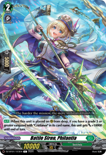 (123) Cardfight Vanguard Fated Clash Single: Battle Siren, Philantia [D-Format]  Common
