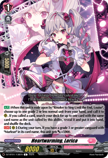 (138) Cardfight Vanguard Fated Clash Single: Heartwarming, Lorica [D-Format]  Common