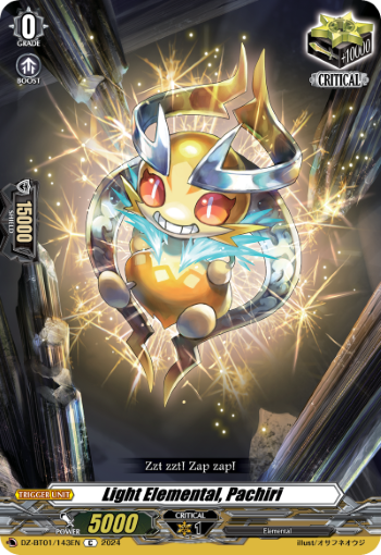 (143) Cardfight Vanguard Fated Clash Single: Light Elemental, Pachiri [D-Format]  Common