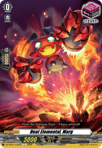 (145) Cardfight Vanguard Fated Clash Single: Heat Elemental, Marg [D-Format]  Common