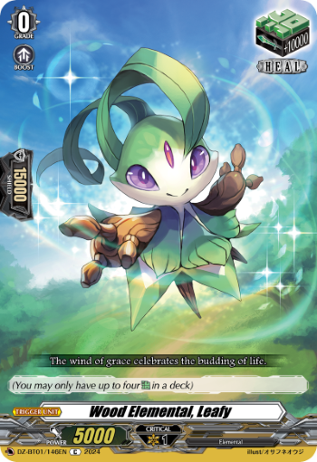 (146) Cardfight Vanguard Fated Clash Single: Wood Elemental, Leafy [D-Format]  Common