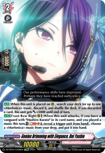 (EX09) Cardfight Vanguard Fated Clash Single: Genius Brimming with Elegance, Rui Yashio [D-Format] (V.1 - Feature Rare)  Feature Rare