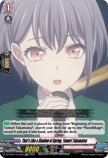 (EX13) Cardfight Vanguard Fated Clash Single: That's Like a Shadow of Spring, Tomori Takamatsu [D-Format]  Feature Rare