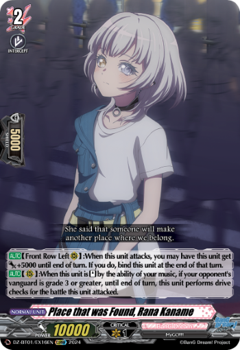 (EX16) Cardfight Vanguard Fated Clash Single: Place that was Found, Rana Kaname [D-Format] (V.1 - Feature Rare)  Feature Rare