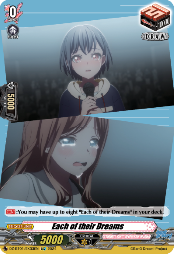 (EX33) Cardfight Vanguard Fated Clash Single: Each of their Dreams [D-Format] (V.2 - Feature Rare)  Feature Rare