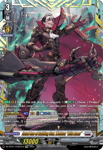 (FFR07) Cardfight Vanguard Fated Clash Single: Fated One of Guiding Star, Welstra Blitz Arms [D-Format] (V.2 - Double Frame Rare)  Double Frame Rare