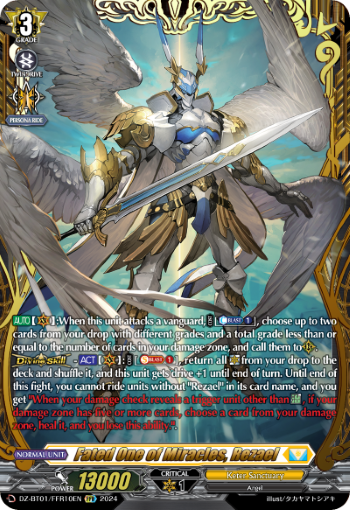 (FFR10) Cardfight Vanguard Fated Clash Single: Fated One of Miracles, Rezael [D-Format] (V.3 - Double Frame Rare)  Double Frame Rare