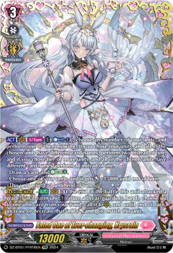 (FFR16) Cardfight Vanguard Fated Clash Single: Fated One of Ever-changing, Krysrain [D-Format] (V.2 - Double Frame Rare)  Double Frame Rare