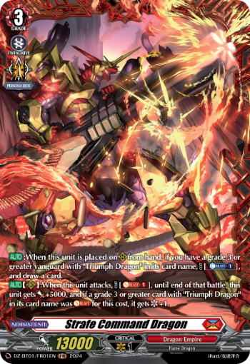 (FR01) Cardfight Vanguard Fated Clash Single: Strafe Command Dragon [D-Format] (V.2 - Frame Rare)  Frame Rare