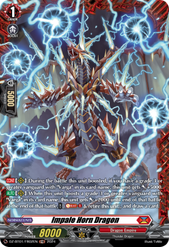(FR02) Cardfight Vanguard Fated Clash Single: Impale Horn Dragon [D-Format] (V.2 - Frame Rare)  Frame Rare