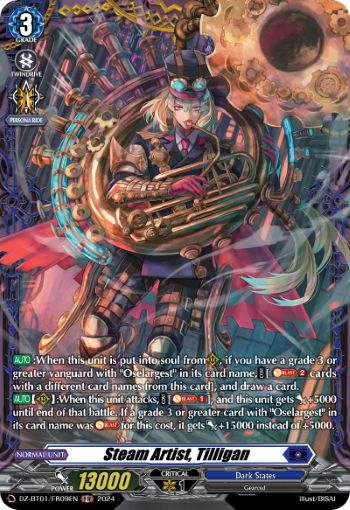 (FR09) Cardfight Vanguard Fated Clash Single: Steam Artist, Tilligan [D-Format] (V.2 - Frame Rare)  Frame Rare