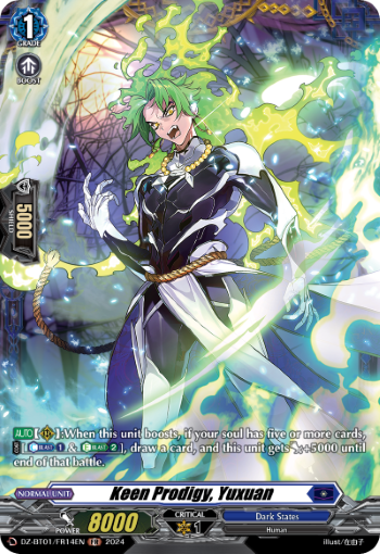 (FR14) Cardfight Vanguard Fated Clash Single: Keen Prodigy, Yuxuan [D-Format] (V.2 - Frame Rare)  Frame Rare