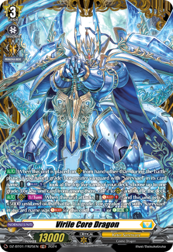 (FR25) Cardfight Vanguard Fated Clash Single: Virile Core Dragon [D-Format] (V.2 - Frame Rare)  Frame Rare