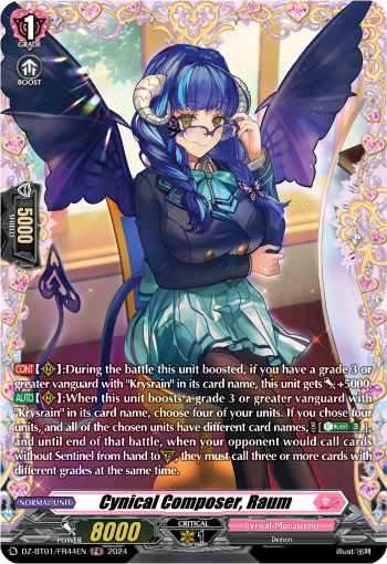 (FR44) Cardfight Vanguard Fated Clash Single: Cynical Composer, Raum [D-Format] (V.2 - Frame Rare)  Frame Rare
