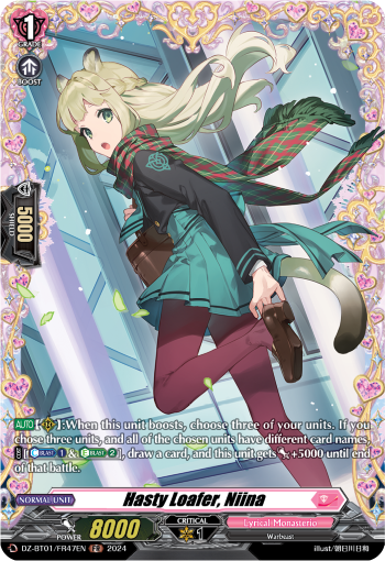 (FR47) Cardfight Vanguard Fated Clash Single: Hasty Loafer, Niina [D-Format] (V.2 - Frame Rare)  Frame Rare