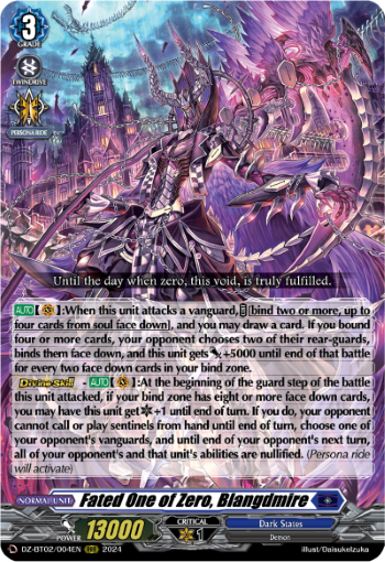 (004) Cardfight Vanguard Illusionless Strife Single: Fated One of Zero, Blangdmire [D-Format] (V.1 - Triple Rare)  Triple Rare