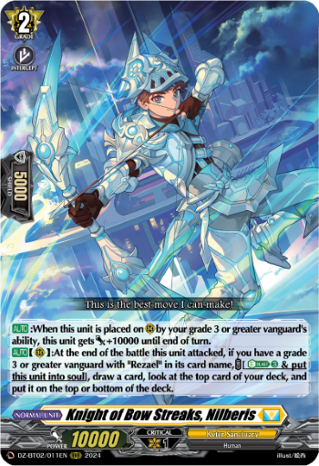 (011) Cardfight Vanguard Illusionless Strife Single: Knight of Bow Streaks, Nilberis [D-Format] (V.1 - Triple Rare)  Triple Rare