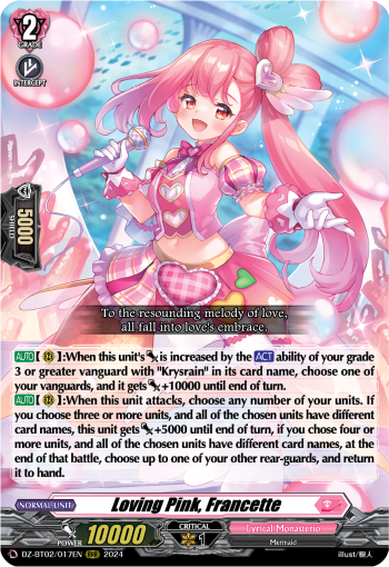 (017) Cardfight Vanguard Illusionless Strife Single: Loving Pink, Francette [D-Format] (V.1 - Triple Rare)  Triple Rare