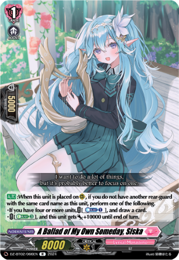 (066) Cardfight Vanguard Illusionless Strife Single: A Ballad of My Own Someday, Siska [D-Format] (V.1 - Rare)  Rare