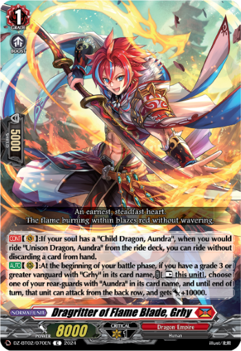 (070) Cardfight Vanguard Illusionless Strife Single: Dragritter of Flame Blade, Grhy [D-Format]  Common