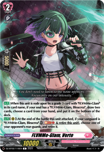 (116) Cardfight Vanguard Illusionless Strife Single: FL∀MMe-Glam, Verte [D-Format]  Common