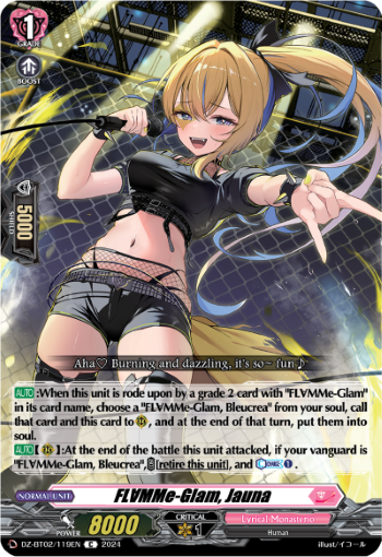 (119) Cardfight Vanguard Illusionless Strife Single: FL∀MMe-Glam, Jauna [D-Format]  Common