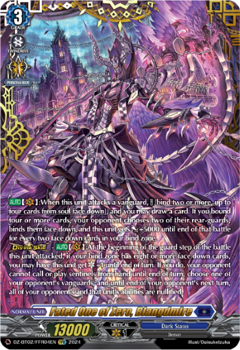 (FFR04) Cardfight Vanguard Illusionless Strife Single: Fated One of Zero, Blangdmire [D-Format] (V.2 - Double Frame Rare)  Double Frame Rare