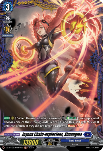 (FR14) Cardfight Vanguard Illusionless Strife Single: Joyous Chain-explosions, Shuangma [D-Format] (V.2 - Frame Rare)  Frame Rare