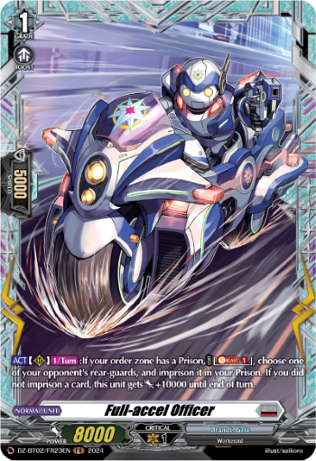 (FR23) Cardfight Vanguard Illusionless Strife Single: Full-accel Officer [D-Format] (V.2 - Frame Rare)  Frame Rare
