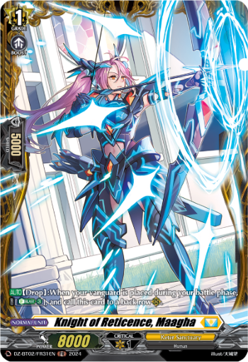 (FR31) Cardfight Vanguard Illusionless Strife Single: Knight of Reticence, Maagha [D-Format] (V.2 - Frame Rare)  Frame Rare