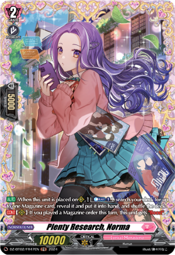 (FR47) Cardfight Vanguard Illusionless Strife Single: Plenty Research, Norma [D-Format] (V.2 - Frame Rare)  Frame Rare