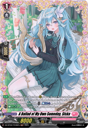 (FR48) Cardfight Vanguard Illusionless Strife Single: A Ballad of My Own Someday, Siska [D-Format] (V.2 - Frame Rare)  Frame Rare