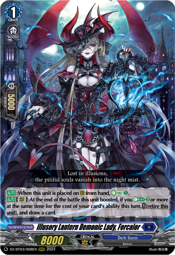 (008) Cardfight Vanguard Dimensional Transcendence Single: Illusory Lantern Demonic Lady, Forcalor [D-Format] (V.1 - Triple Rare)  Triple Rare