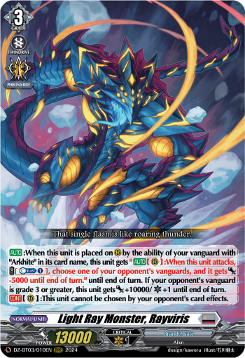 (010) Cardfight Vanguard Dimensional Transcendence Single: Light Ray Monster, Rayviris [D-Format] (V.1 - Triple Rare)  Triple Rare