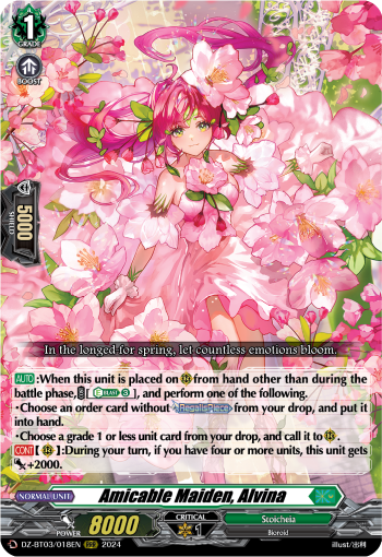 (018) Cardfight Vanguard Dimensional Transcendence Single: Amicable Maiden, Alvina [D-Format] (V.1 - Triple Rare)  Triple Rare
